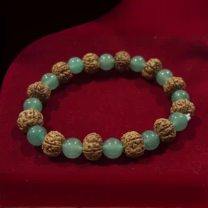Green Aventurine and Paanch Mukhi Rudraksha Bracelet