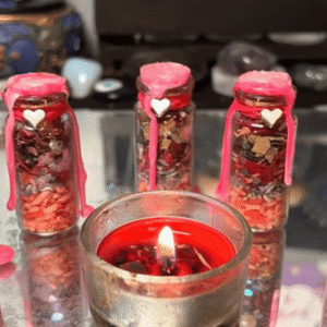 Love attraction spell jars